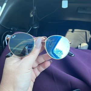 Rayban Round Flash Blue lenses